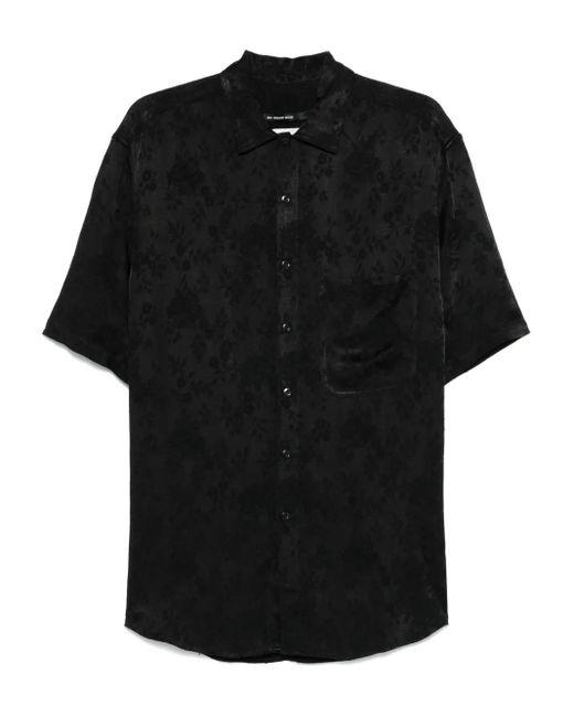 Song For The Mute Black Floral-Jacquard Shirt for men