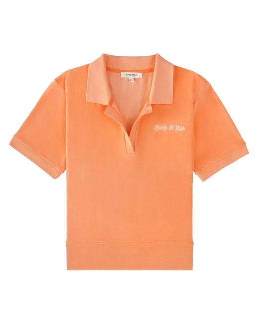 Sporty & Rich Orange Polo Italic Logo