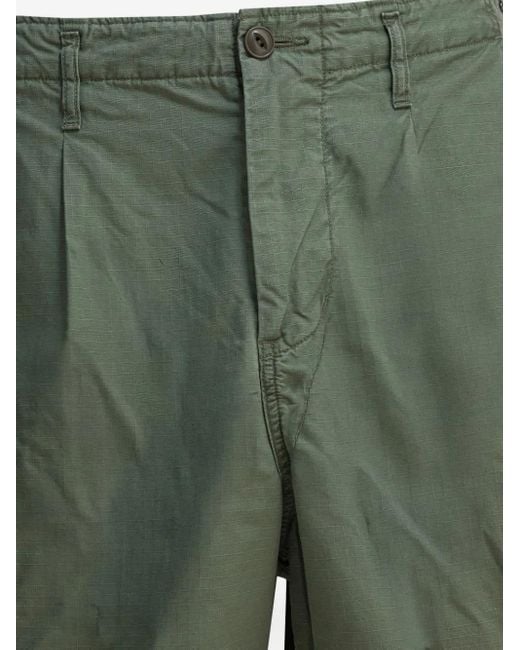 Nonnative Green Pleated Cargo Shorts for men