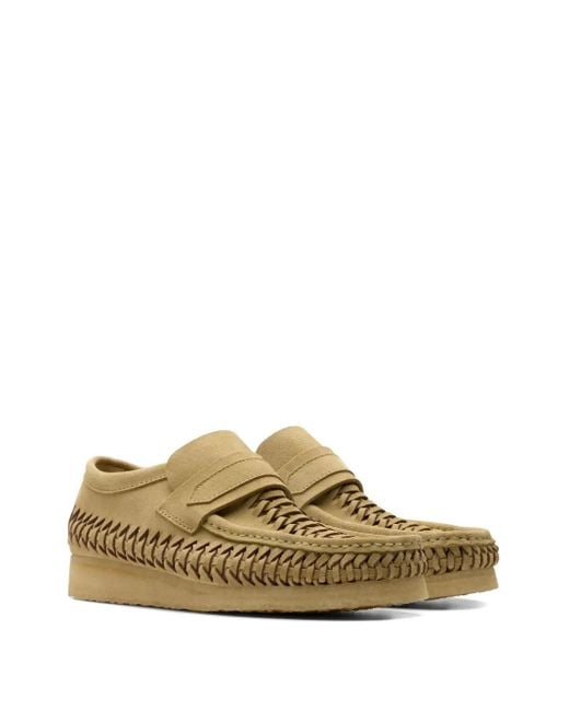 Clarks Brown Woven "Maple Suede" Loafers for men