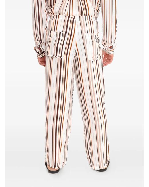 Amir Slama White Striped Drawstring Trousers for men