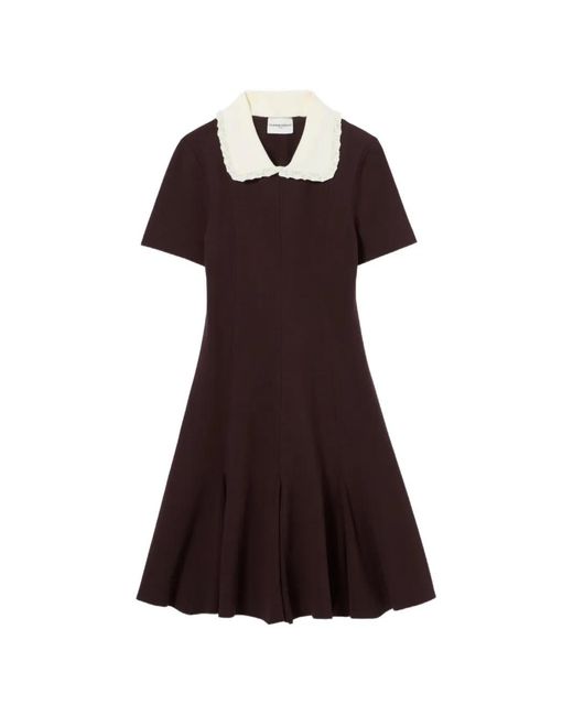 Claudie Pierlot Purple Contrast Collar Knit Skater Dress
