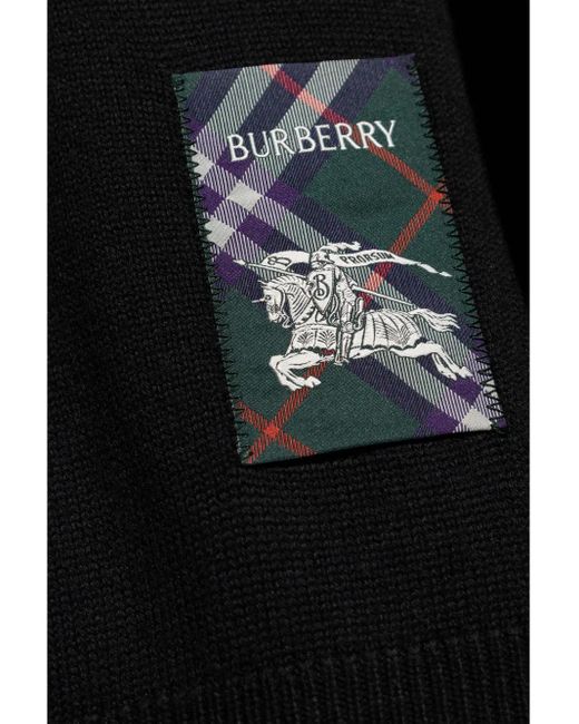 Jersey Con Parche Del Logo Burberry de hombre de color Black