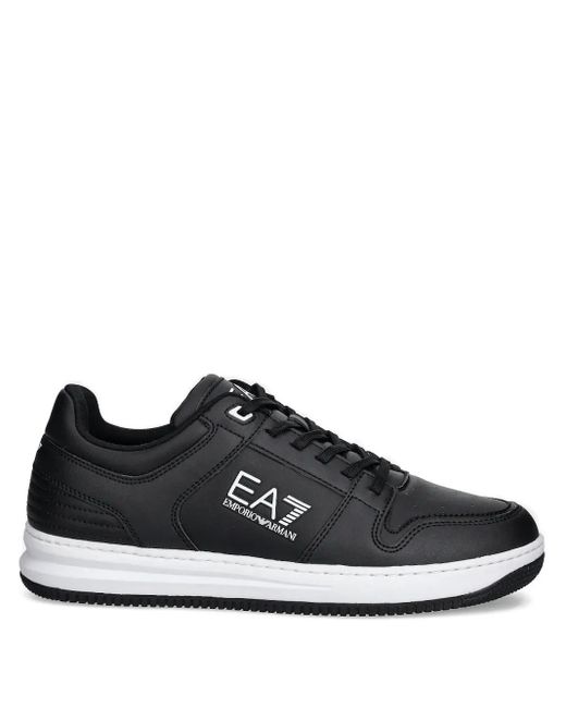 Baskets En Cuir À Détail De Logo EA7 pour homme en coloris Black