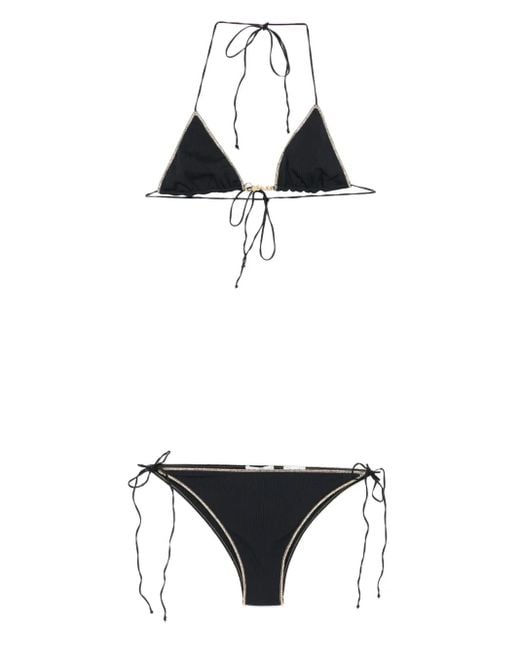 Oseree White Ribbed Bikini