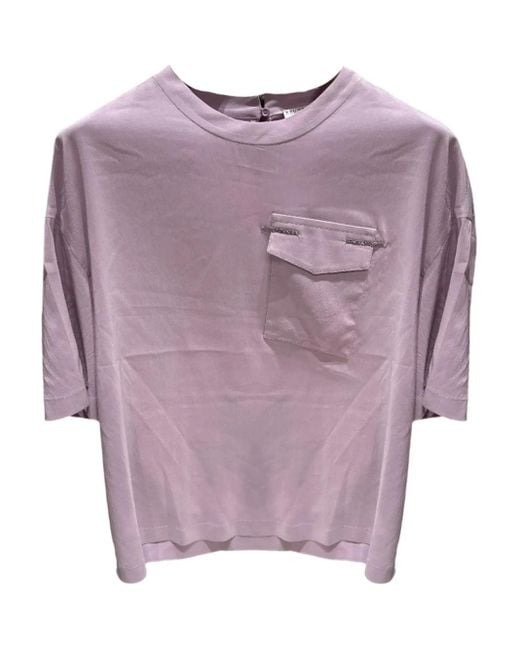 Top Con Decorazione di Brunello Cucinelli in Purple