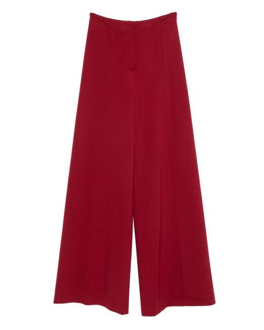 Liviana Conti Red Central-Seam Trousers