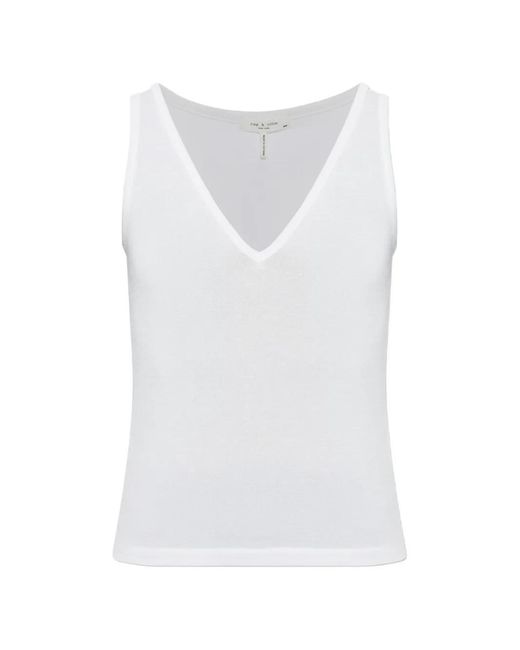 Rag & Bone Mouwloze Top in het White