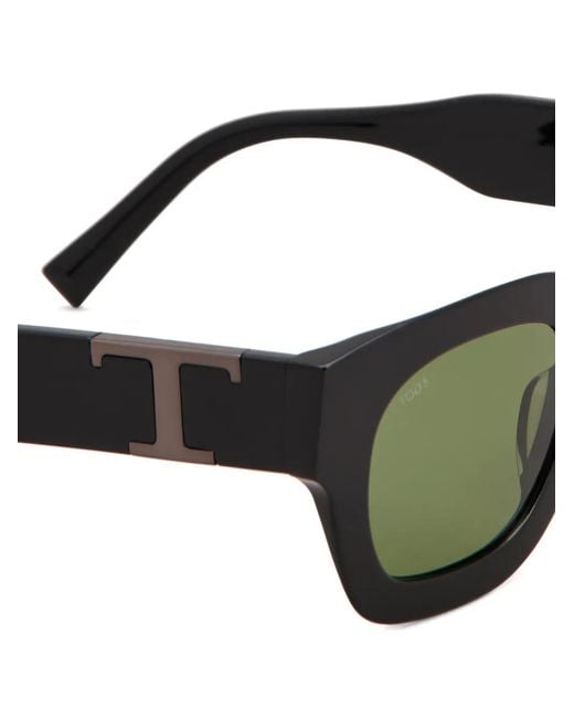 Tod's Green Geometric Logo Sunglasses