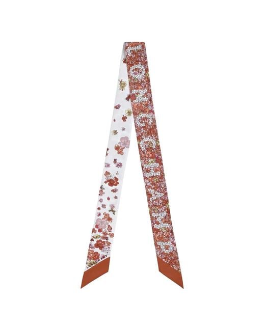Longchamp White Frise Fleurie Scarf