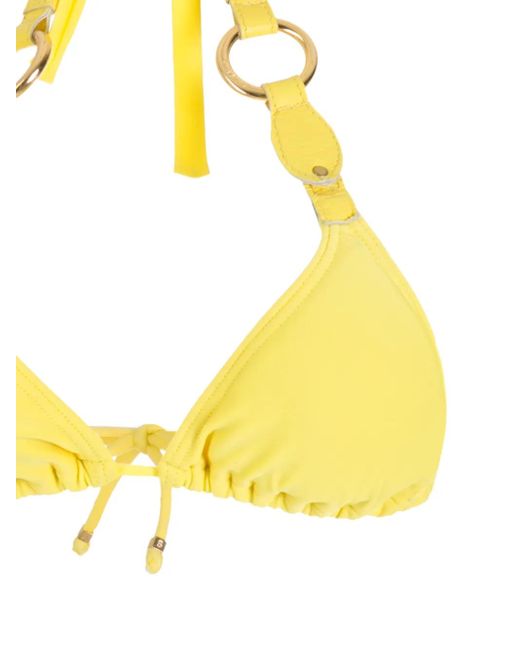 Amir Slama Yellow Hoop-Strap Triangle Bikini Set