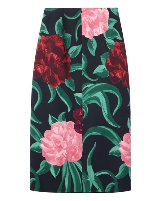 LaDoubleJ Midi-Rok Met Bloemenprint in het Green