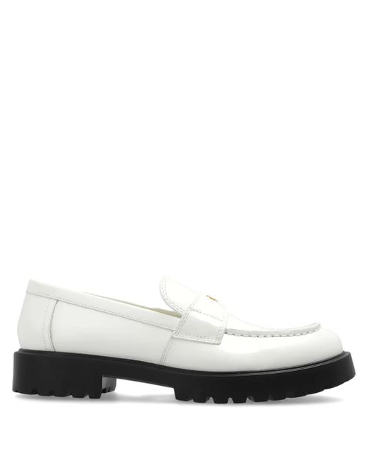 Tory Burch White Classic Lug Loafers