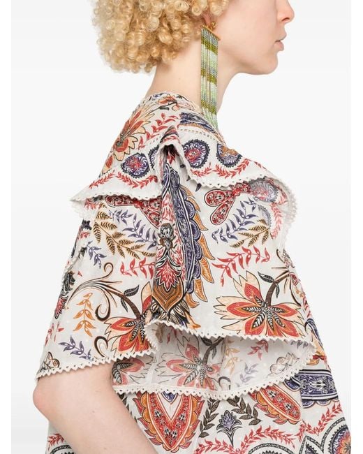 Farm Rio White Boho Glam Blouse