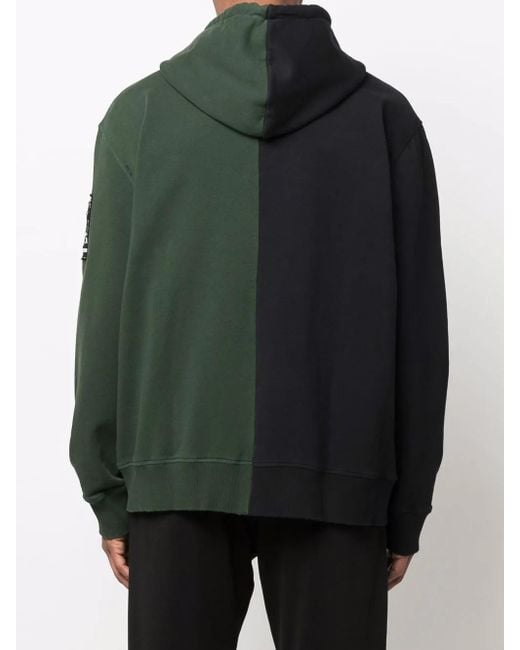 Fred Perry Green Colour-Block Zip-Up Hoodie for men