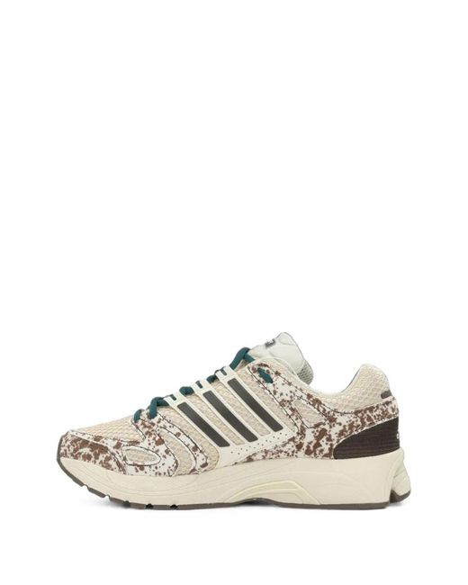 Adidas White Animal-Print Mesh Sneakers