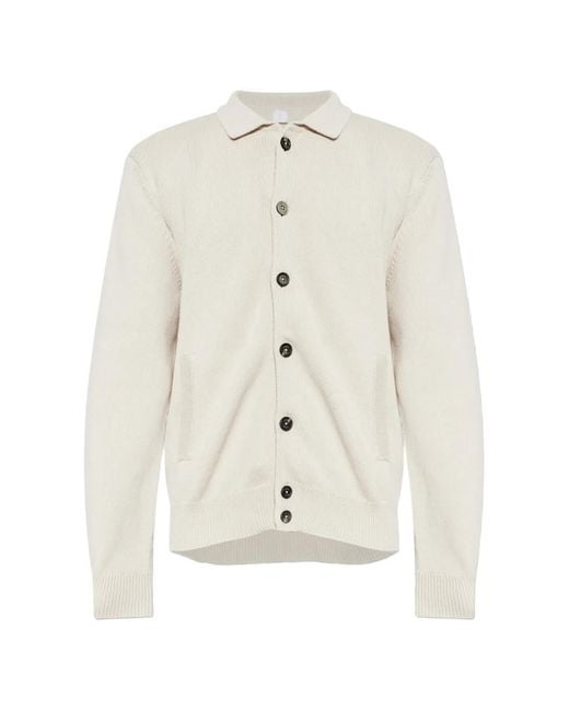 Eleventy White Button Knitted Cardigan for men