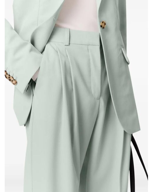 Stella McCartney Blue Pleated Wool Trousers