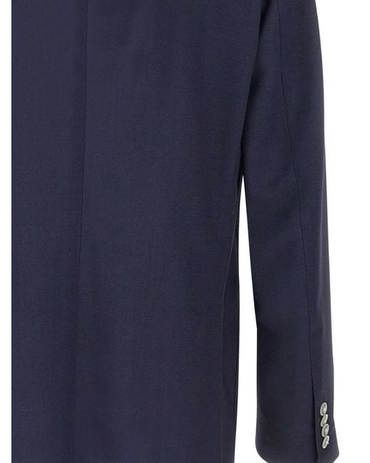 Barba Napoli Blue Button Blazer for men