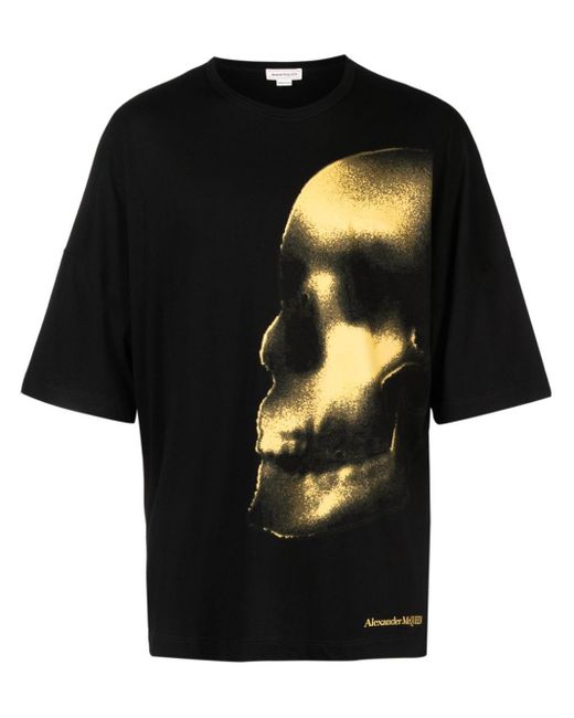 Alexander McQueen Black Skull-print Cotton T-shirt for men