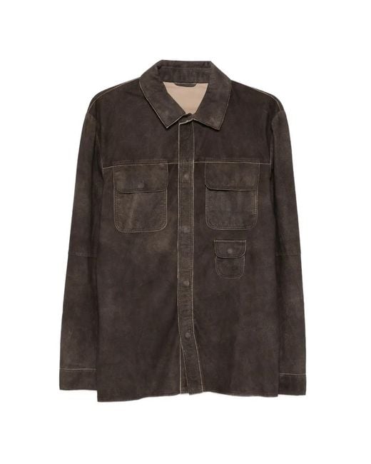 Giorgio Brato Brown Chemise À Poches Poitrine for men