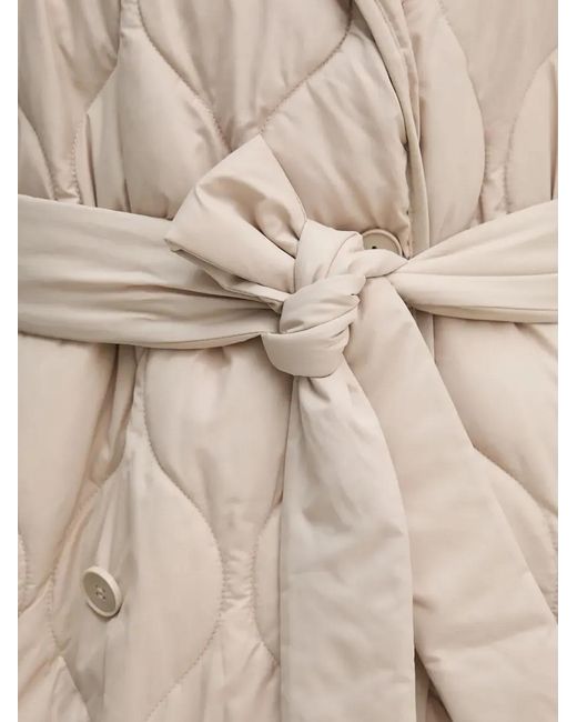 Ouí Natural Belted Quilted Coat