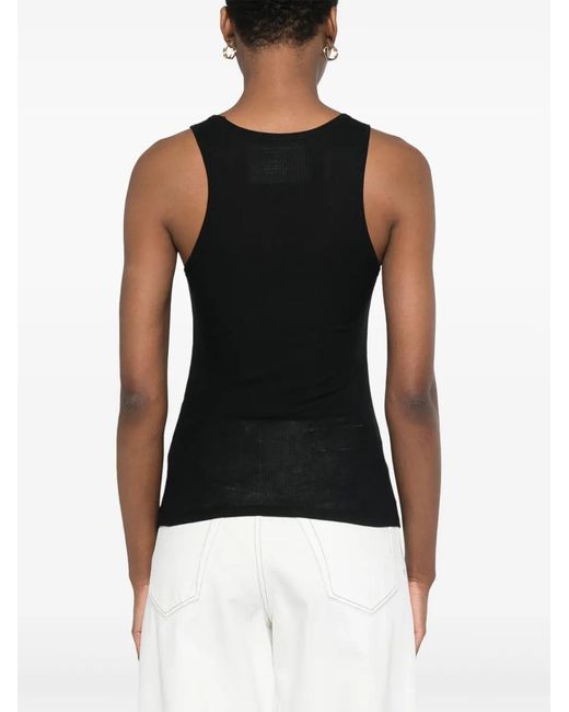 Majestic Filatures Geribbelde Tanktop in het Black