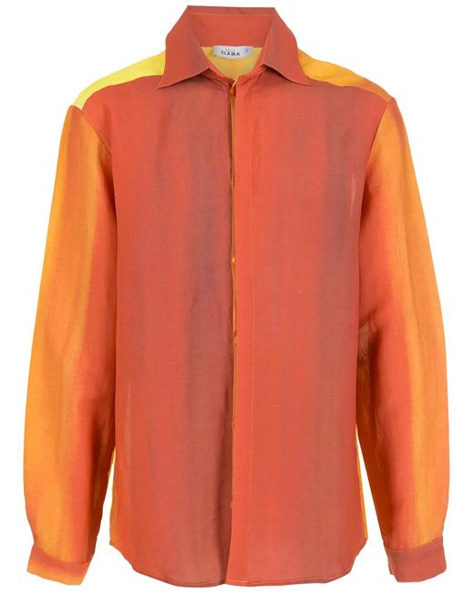 Amir Slama Orange Printed Long-Sleeve Shirt for men