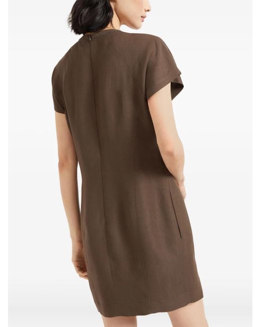 Vestido corto con cadena Monili Brunello Cucinelli de color Brown