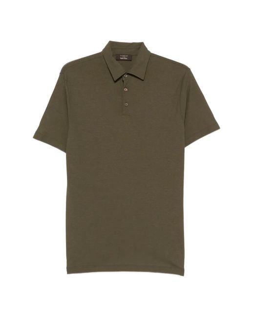 Zanone Green Polo Boutonné À Poche Poitrine for men