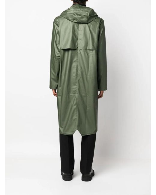 Rains Green Drawstring Hood Raincoat