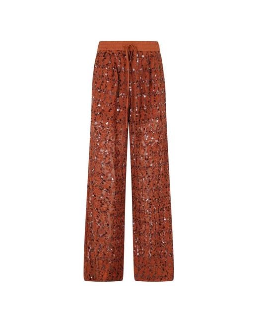 Essentiel Antwerp Red Jenims Sequin-Embellished Trousers