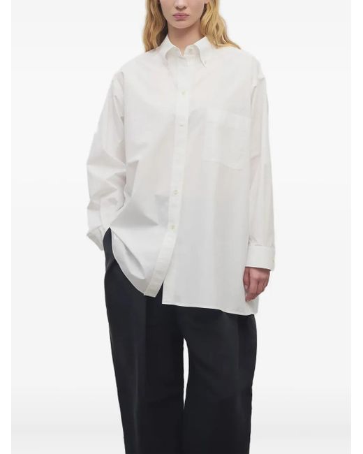 The Row White Victoria Shirt In Cotton