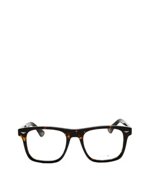 Police Black Tortoiseshell-Effect Rectangle-Frame Glasses for men