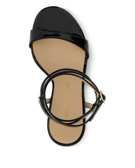 Stuart Weitzman Black Nudist Sandalen mit Wickelknöchel 100mm
