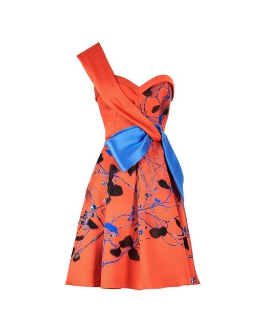 Gemy Maalouf Red Bow-Detail Mini Dress