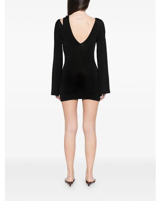 AYA MUSE Black V-Neck Mini Dress