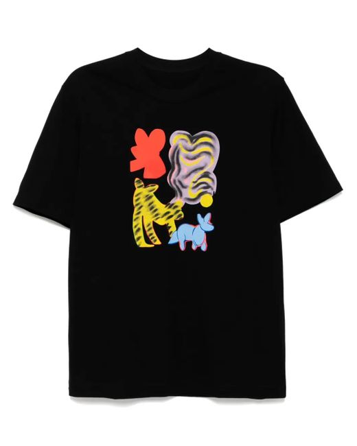 JNBY キャットプリント Tシャツ Black