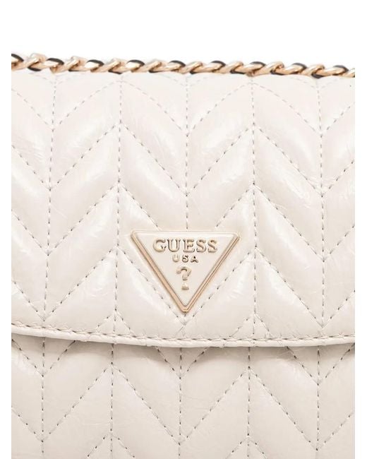 Guess Natural Cheryl Chevron-Quilted Shoulder Bag