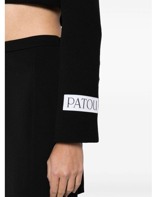 Patou Black Cropped Wool Blazer