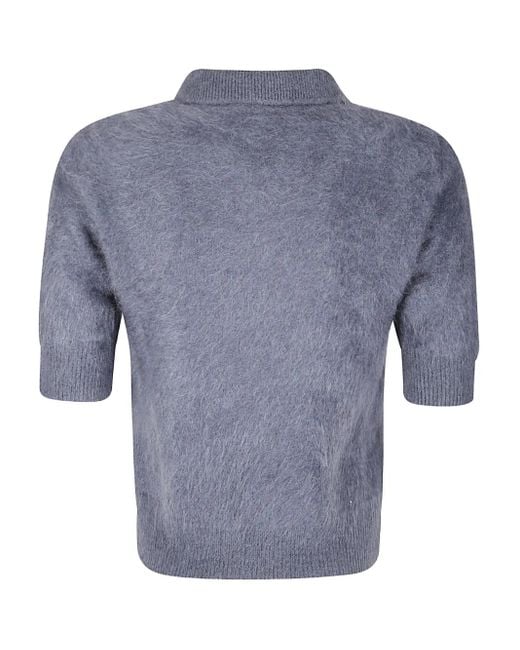 Lisa Yang Blue Carolyn Cashmere Polo Shirt