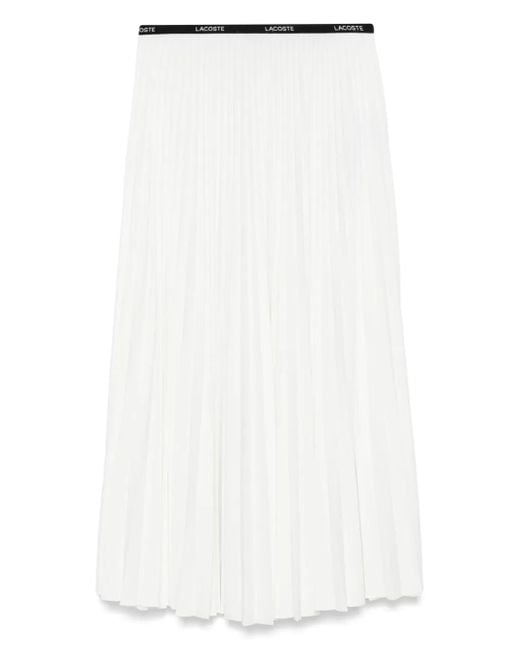Lacoste White Plissé Midi Skirt