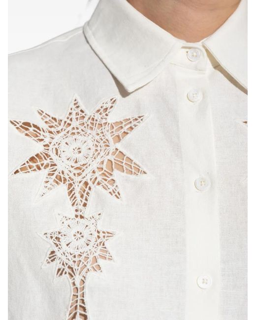 Zadig & Voltaire White Embroidered Detail Shirt