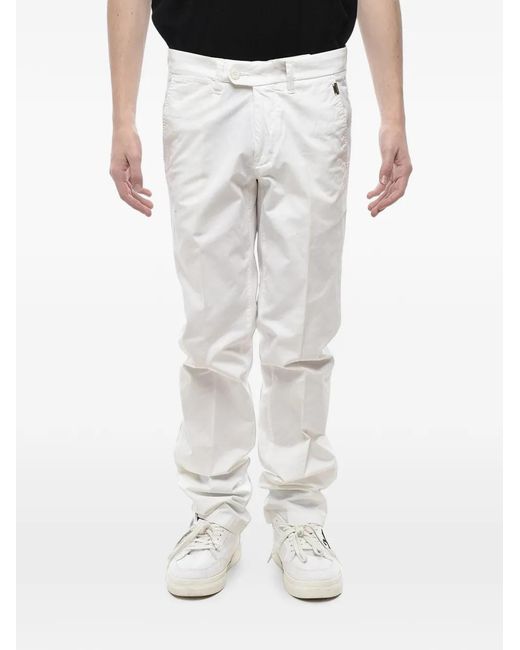 Corneliani White Plaque-Detail Trousers for men