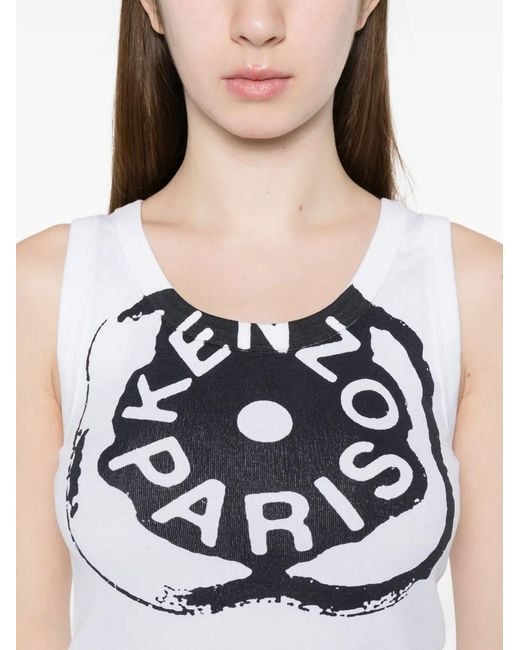 KENZO White Débardeur À Imprimé Graphique