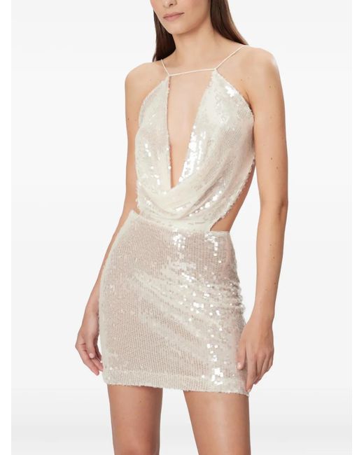 Amazuìn Natural Ester Self-Tie V-Neck Mini Dress