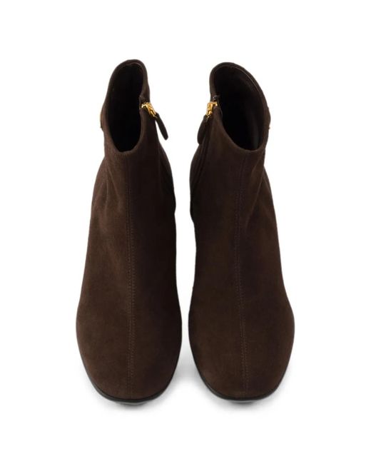 Prada Brown Suede Booties