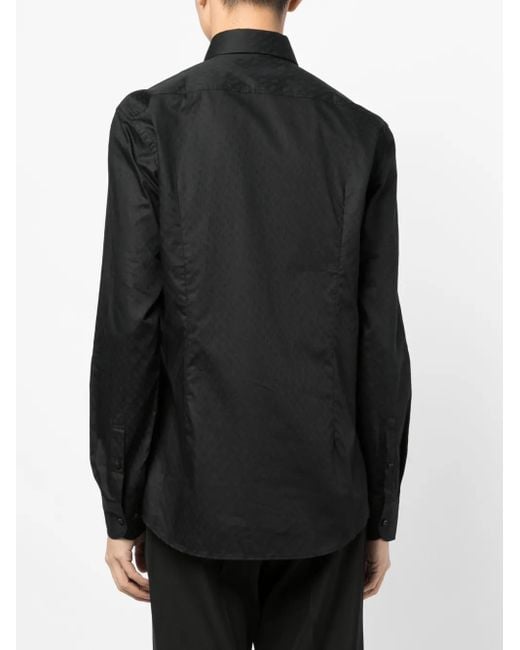 Boss Black Faded Abstract-Print Shirt for men