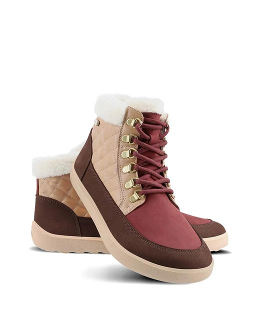 Be Lenka Brown Olivia Quilted Shearling-Trim Sneakers