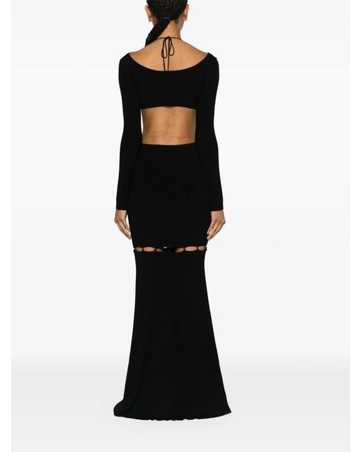Nanushka Black Varda Ribbed Convertible Dress